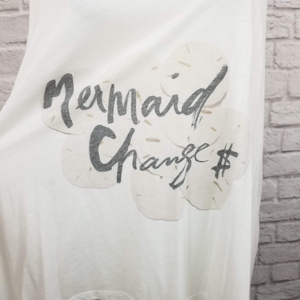 35mm Clothing Mermaid Change graphic white low back tank top women's size M NWT - Picture 4 of 8